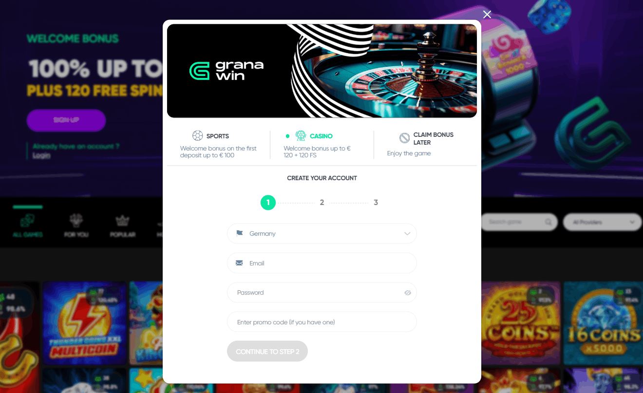 Registratie bij Granawin Casino – Stap voor stap handleiding